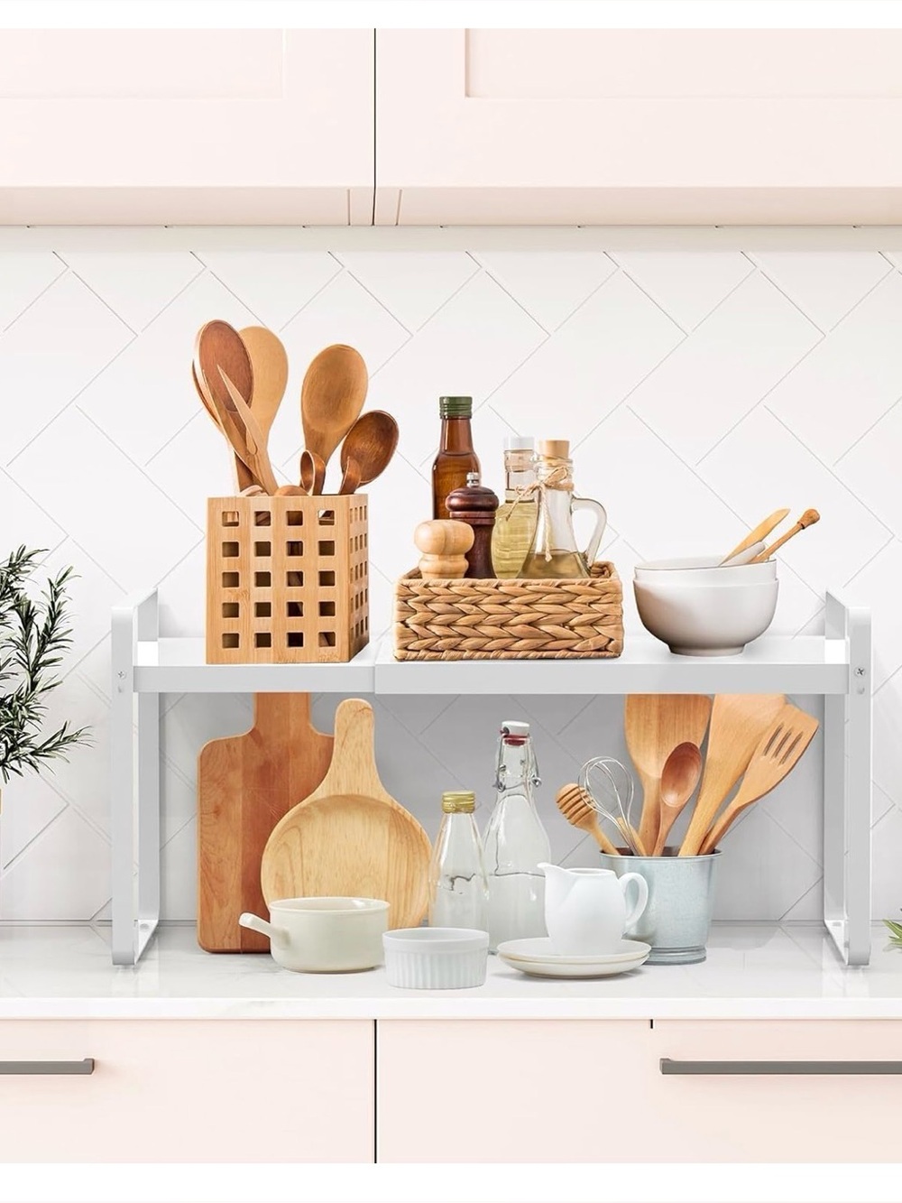 White Multi-Purpose Storage Rack Organizer - Picture 2 of 8